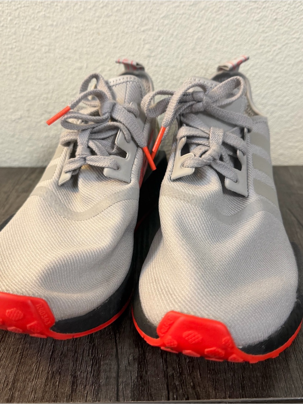 adidas Light Gray Sneakers with Red Accents